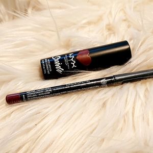 COPY - NYX Suede Matte Lipstick And Matching Lip Liner. NWOB Cherry Skies